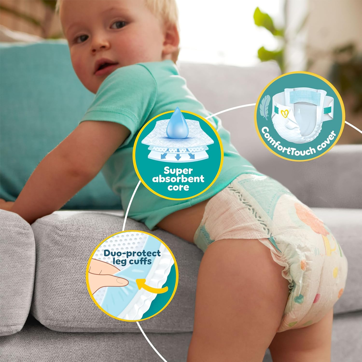 Pampers Baby-Dry Size 8 Nappies (17kg+) - 120 Pack