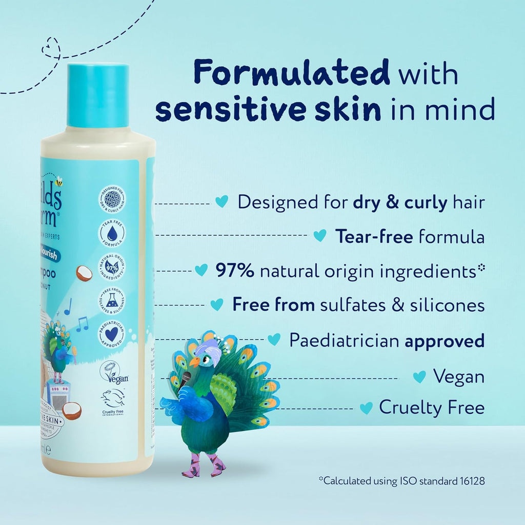 Childs Farm Kids Coco-Nourish Hair Regime Bundle - Shampoo, Conditioner & Leave-in Spray, 3 Pack