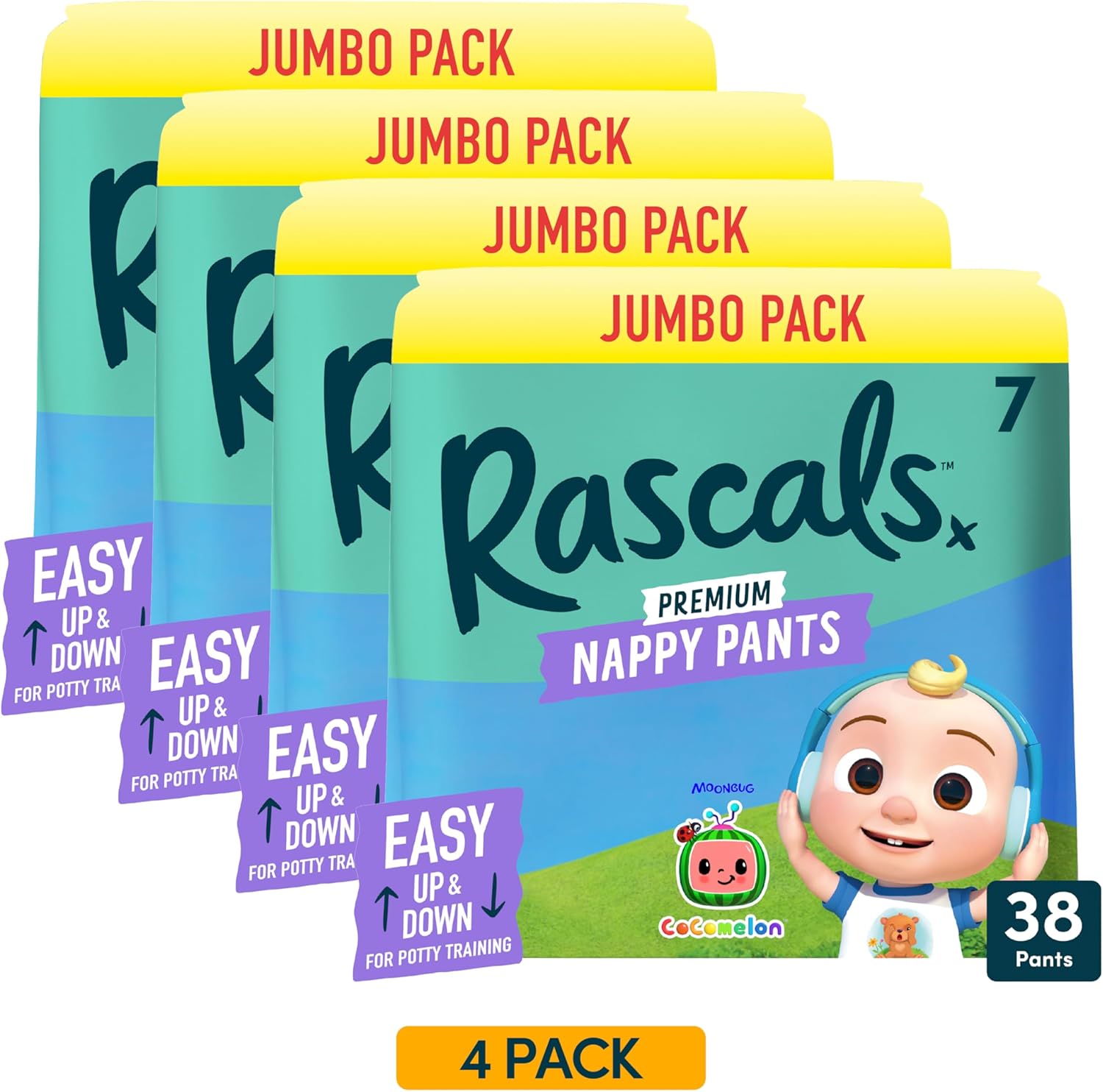 Rascals CoComelon Nappy Pants Size 7 - 152 Pack
