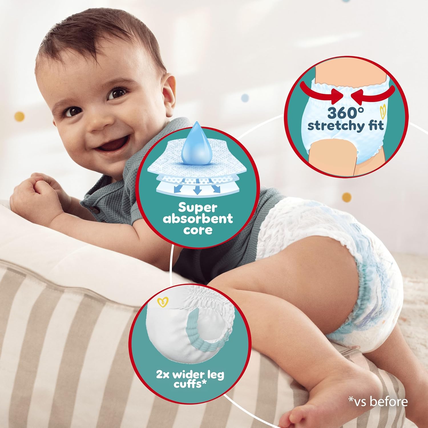 Pampers Baby-Dry Nappy Pants Size 8 (17kg+) - 117 Pack