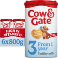 Cow & Gate 3 Toddler Baby Milk Powder Formula, 1-2 Years, 800g (Pack of 6)