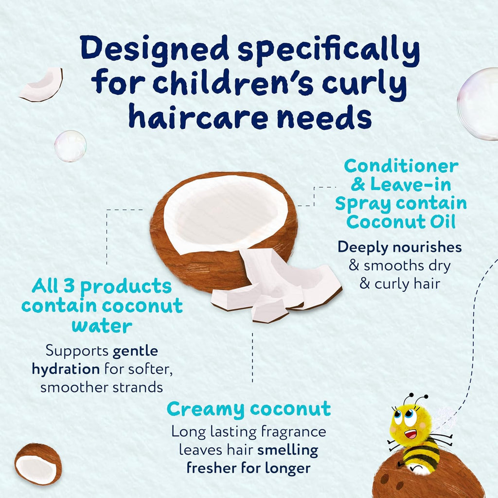 Childs Farm Kids Coco-Nourish Hair Regime Bundle - Shampoo, Conditioner & Leave-in Spray, 3 Pack