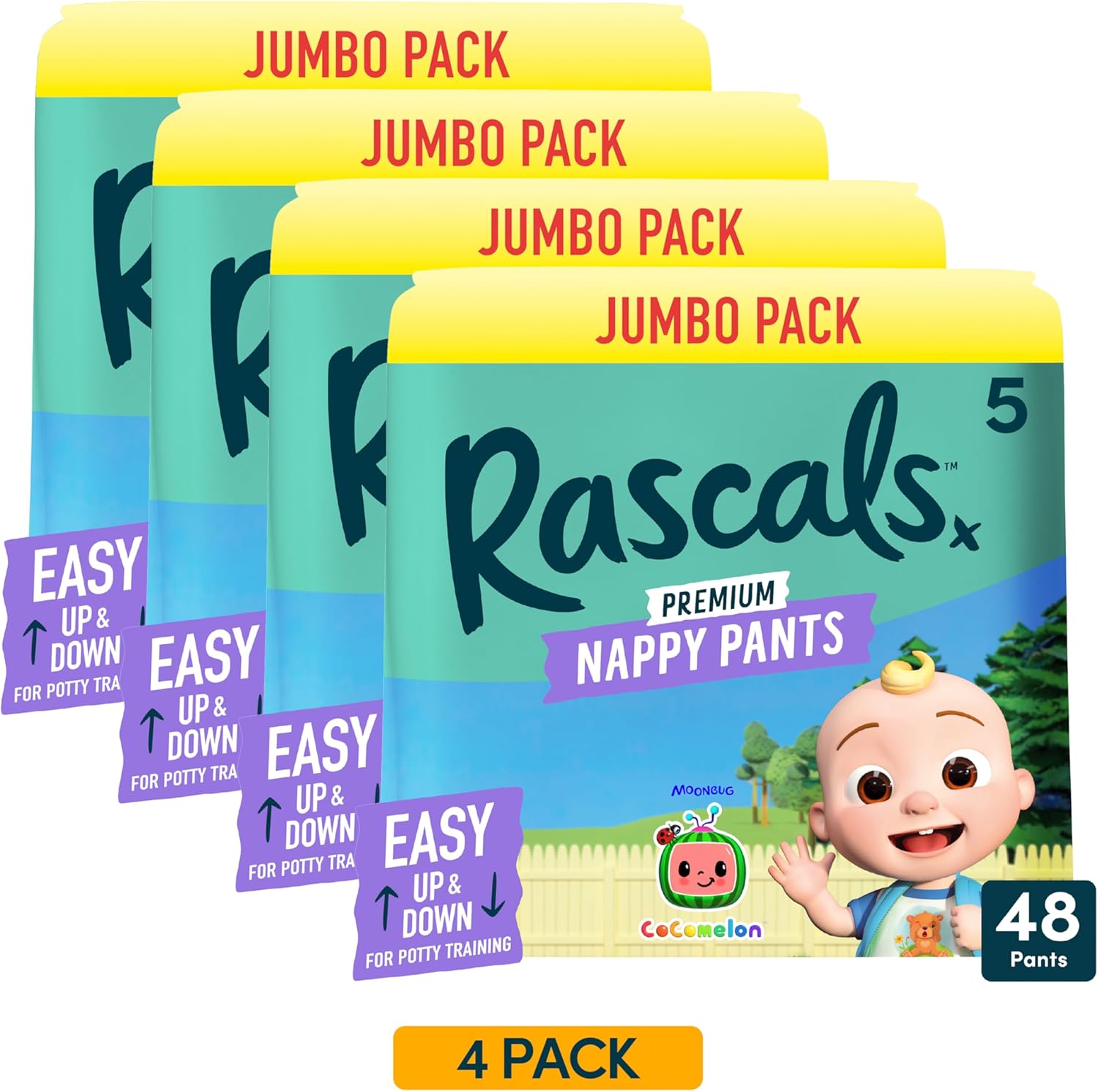 Rascals CoComelon Nappy Pants Size 5 - 192 Pack
