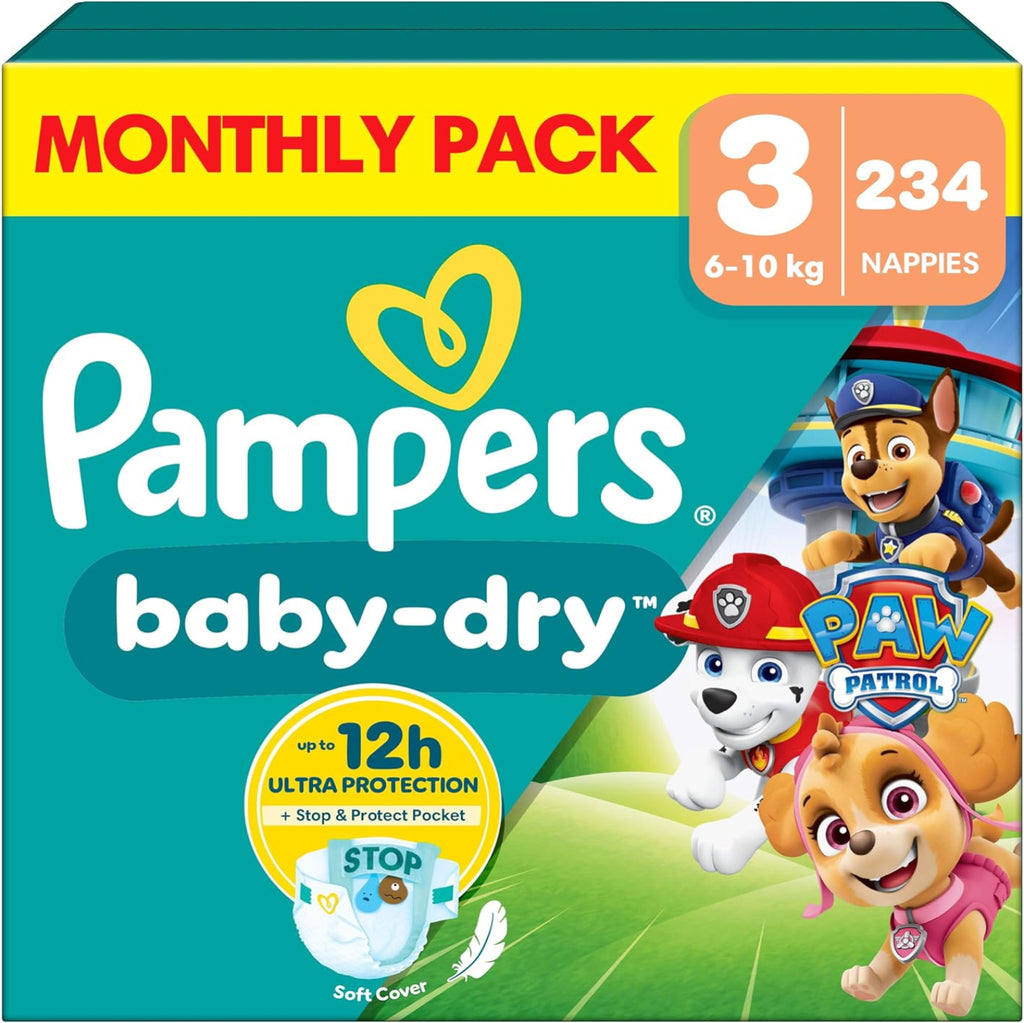 Pampers Baby-Dry Paw Patrol Size 3 Nappies (6-10kg) - 234 Pack