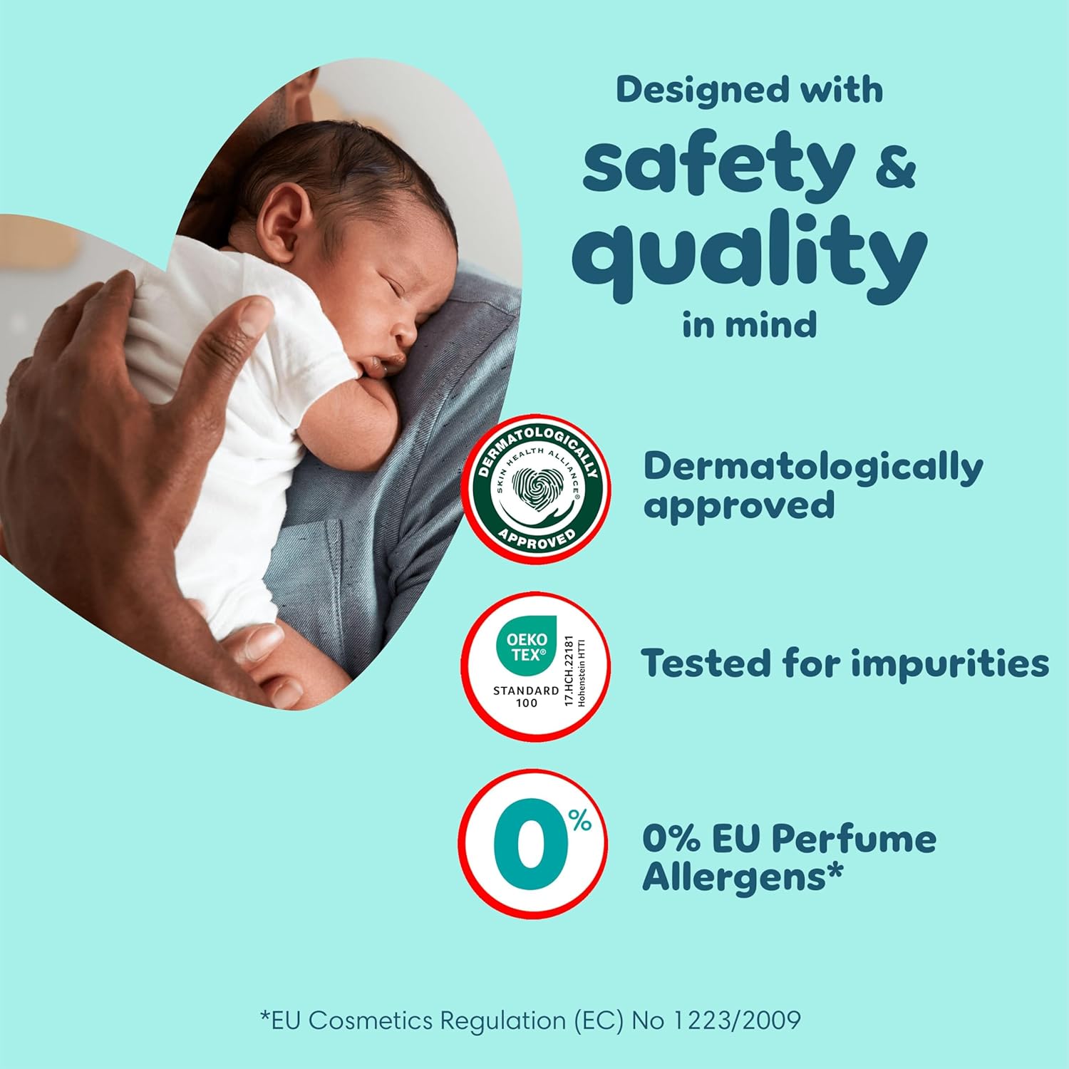 Pampers Premium Protection Nappy Pants Size 7 (15kg+) - 123 Pack + Harmonie Aqua Wipes