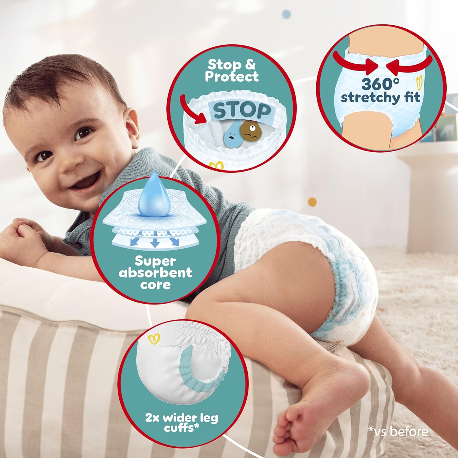 Pampers Baby-Dry Nappy Pants Size 7 (15kg+) - 126 Pack