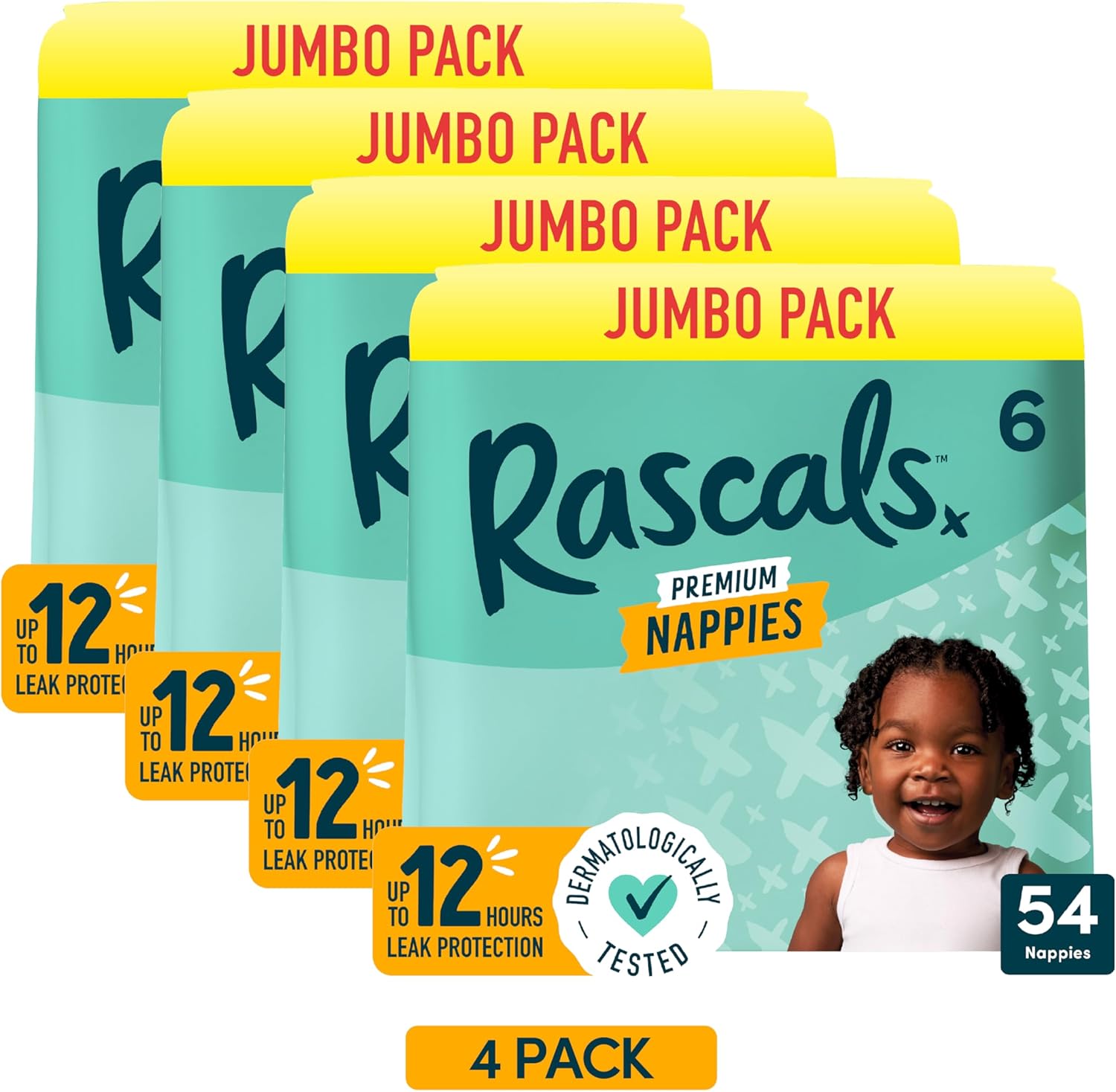 Rascals Premium Nappies Size 6 - 216 Pack