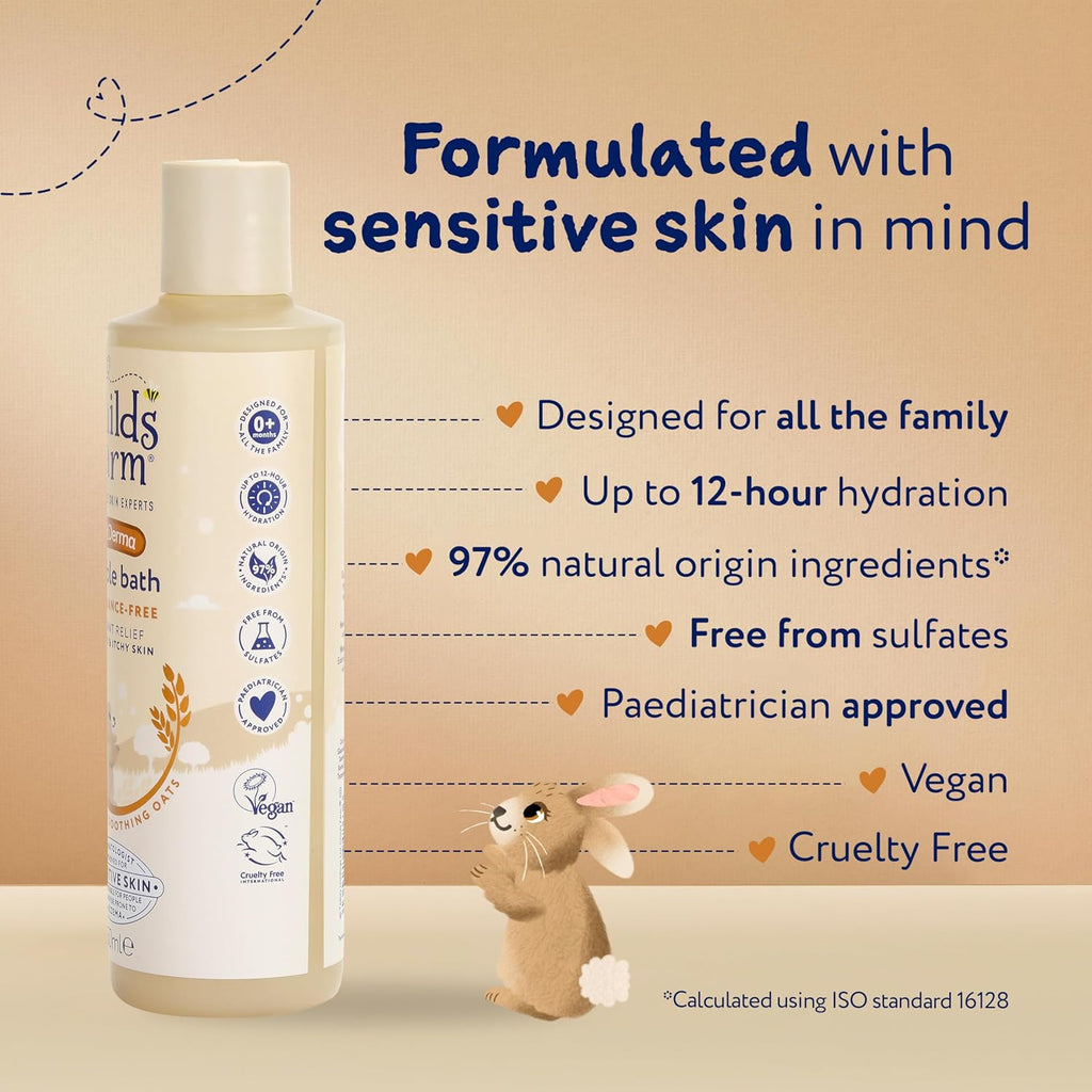 Childs Farm OatDerma Regime Bundle - Baby Bubble Bath, Body Wash & Body Moisturiser