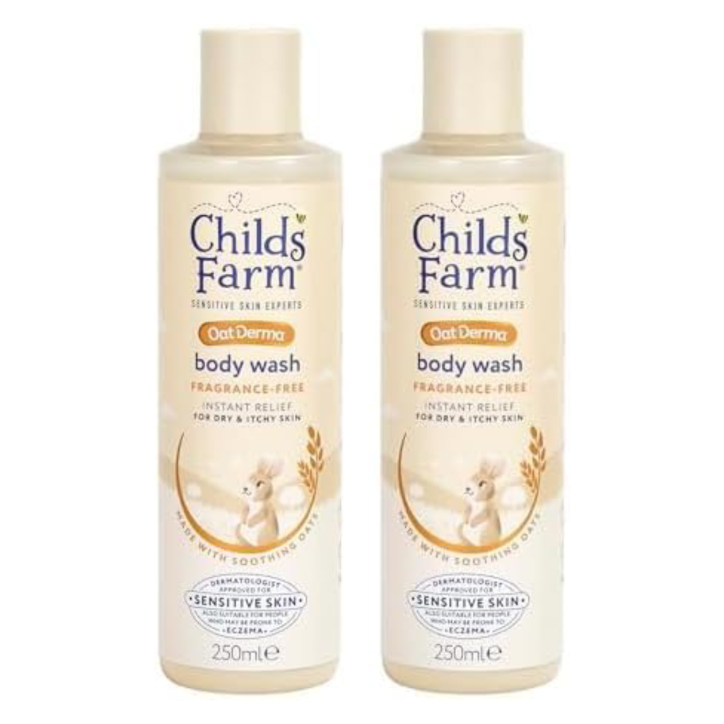 Childs Farm OatDerma Body Wash, Fragrance Free, 250ml (Pack of 2)