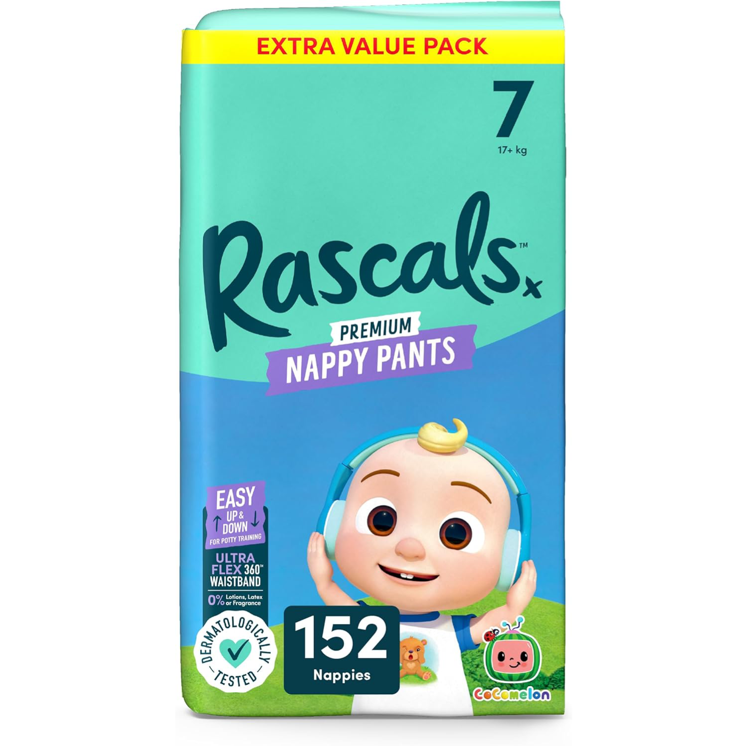 Rascals CoComelon Nappy Pants Size 7 - 152 Pack