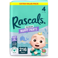 Rascals CoComelon Nappy Pants Size 4 - 216 Pack