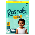 Rascals Premium Nappies Size 7 - 184 Pack