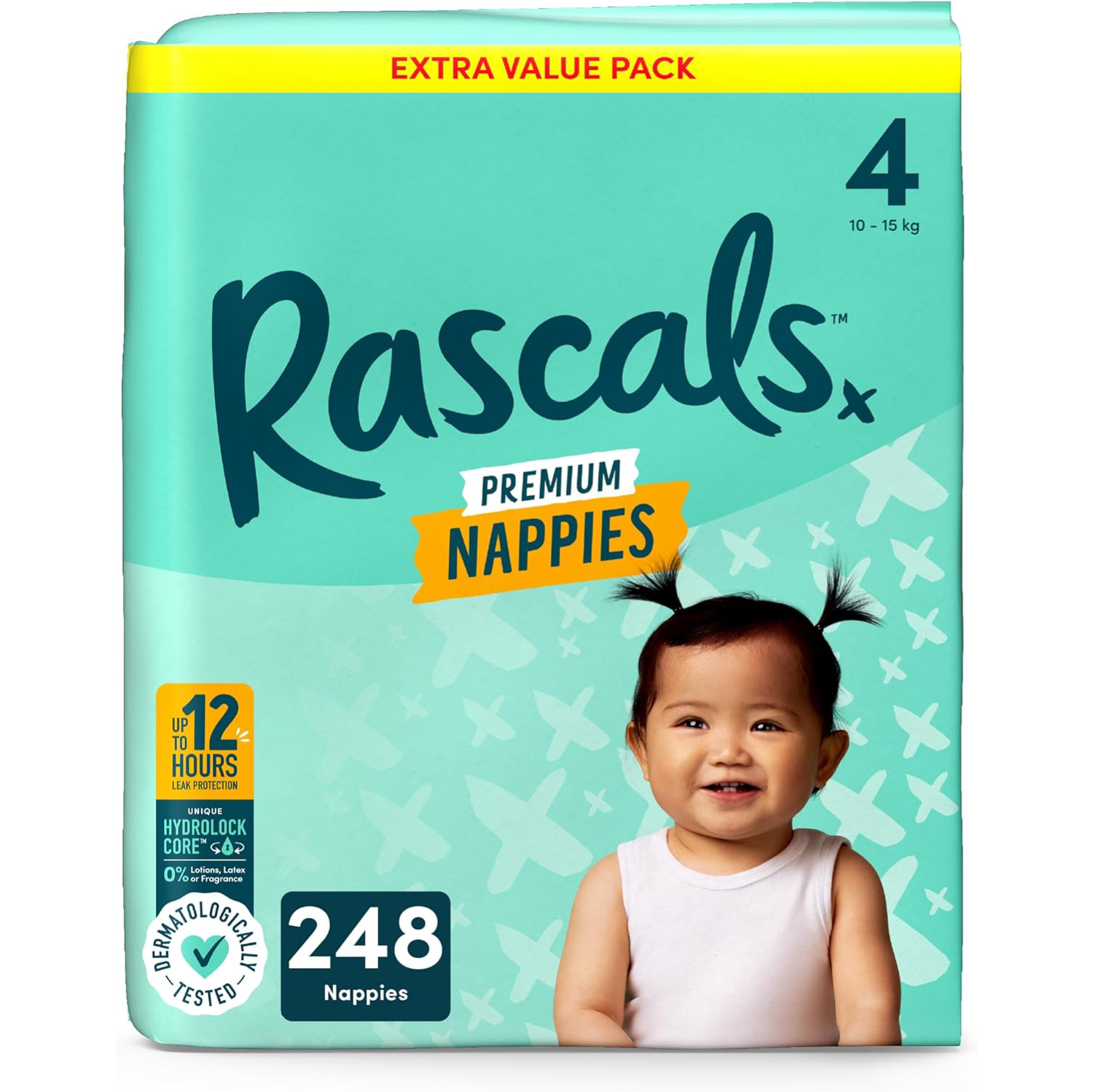 Rascals Premium Nappies Size 4 - 248 Pack