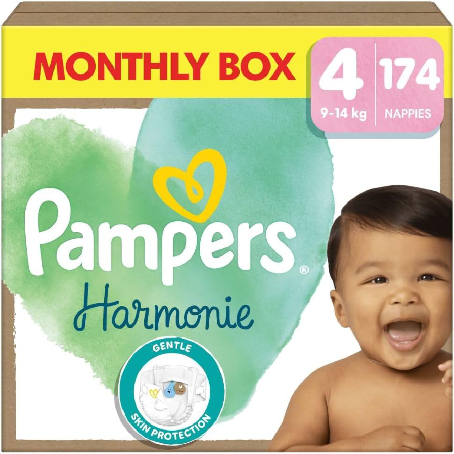 Pampers Harmonie Nappies Size 4 (9-14kg) - 174 Pack