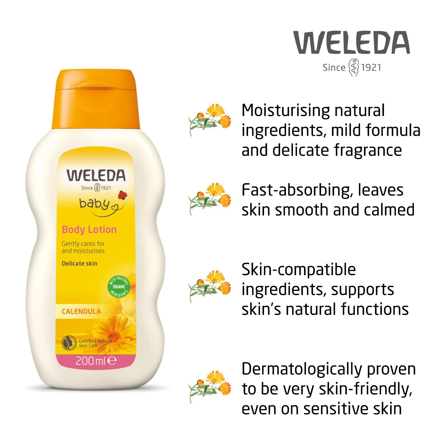 Weleda Calendula Baby & Child Body Lotion 200ml (Pack of 2)