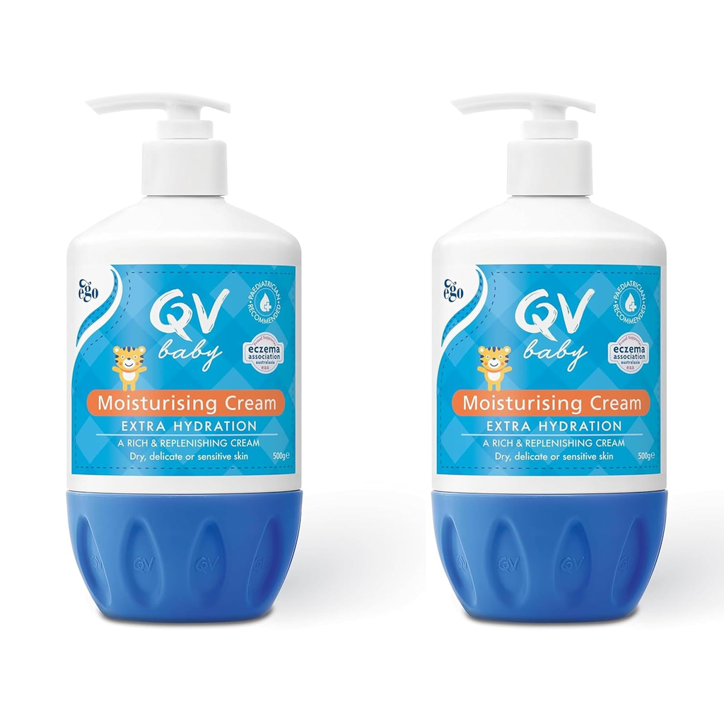 QV Baby Moisturising Cream, 500g (Pack of 2) - With Glycerin and Vitamin B3