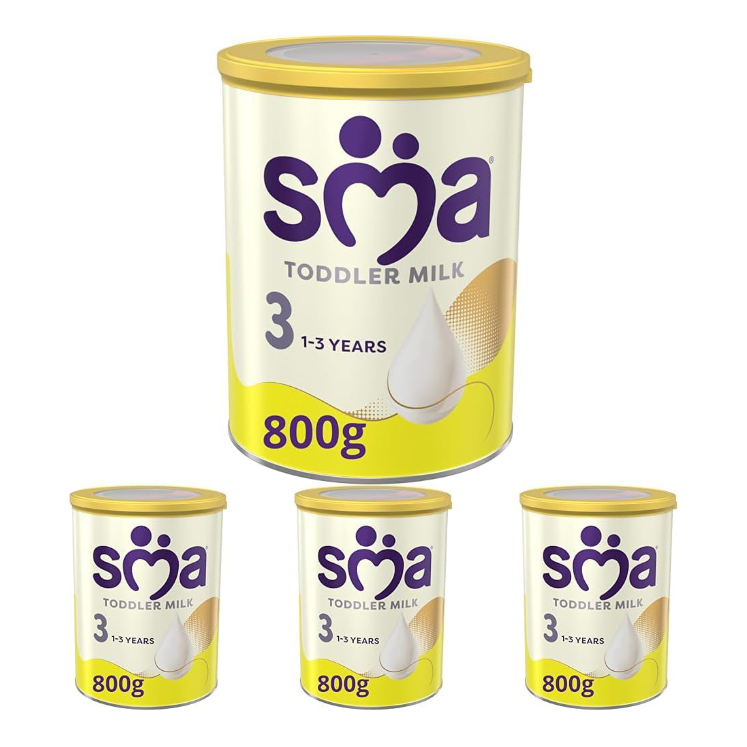 SMA Toddler Milk Powder, 1-3 Years, 800g (Pack of 4)