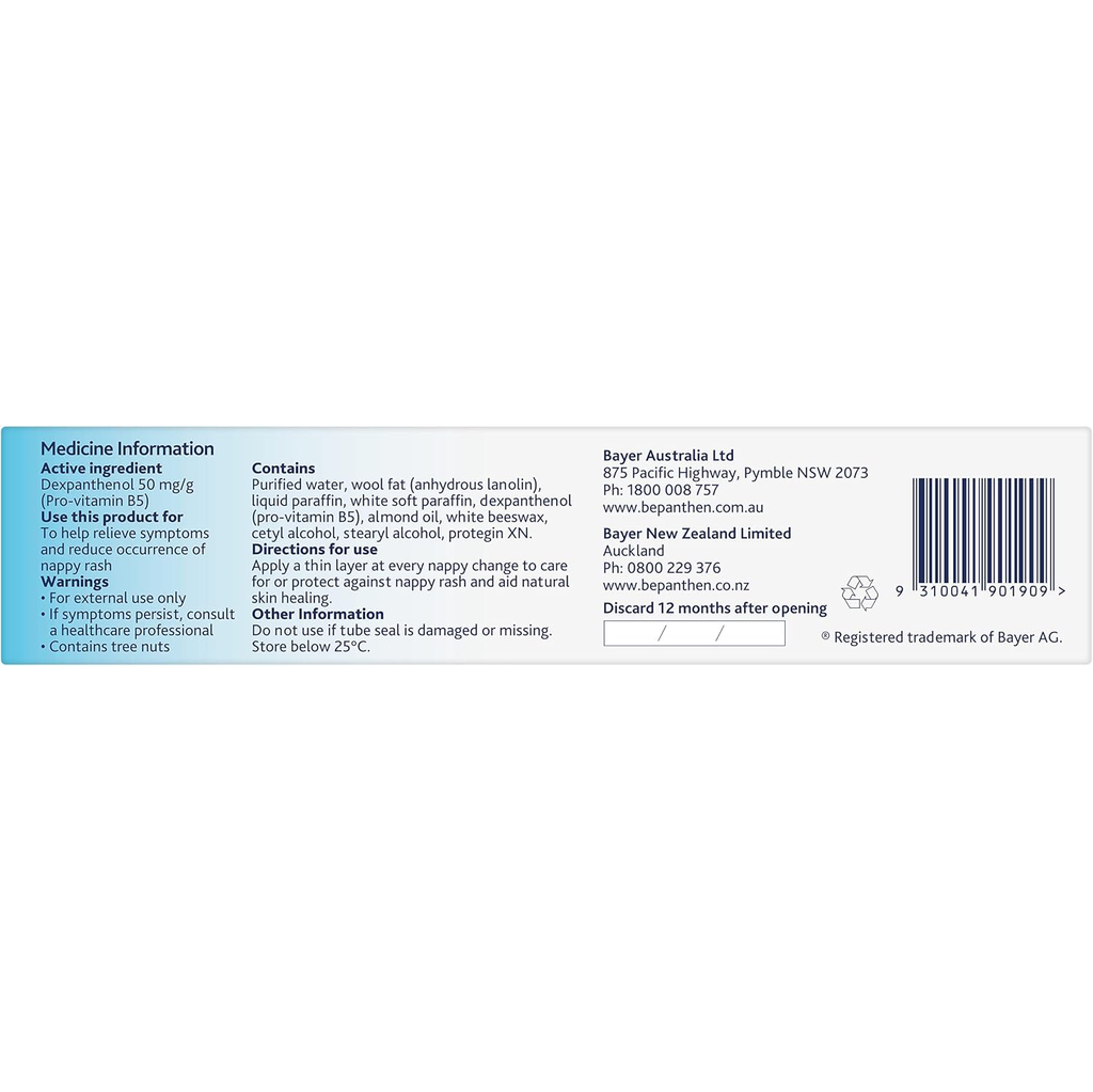 Bepanthen Cream 100g – Pack of 3 Moisturizing Ointment with Provitamin B5